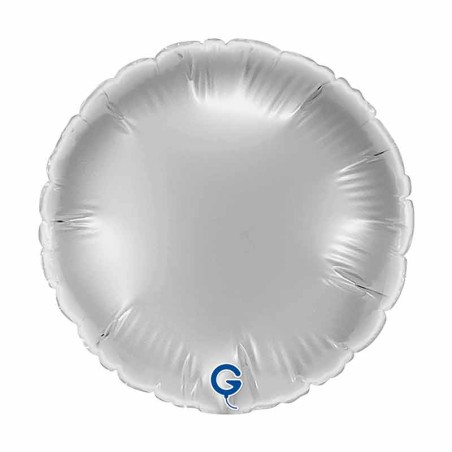 Palloncino in Foil 4" Tondo Argento "Silver" Tondi Piccoli 4"