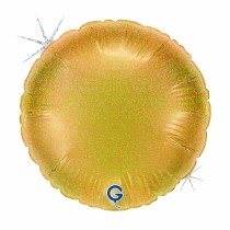 Palloncino in Foil 4" Tondo Glitter Olografico Oro Tondi Piccoli 4"