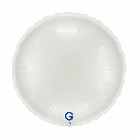 Palloncino in Foil 9" Tondo Bianco "White" Numeri 40" Bianco "White"