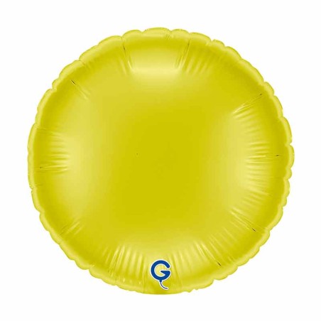Palloncino in Foil 9" Tondo Giallo Metallizzato "Yellow" Tondi Medi 9"