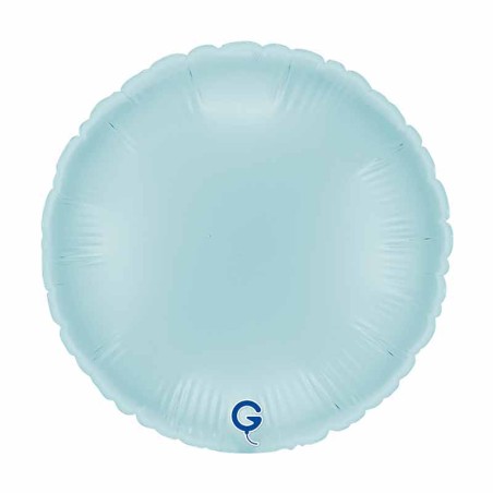 Palloncino in Foil 9" Tondo Celeste "Light Blue" Tondi Medi 9"