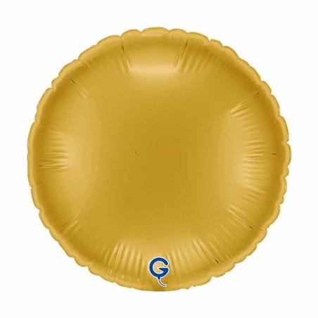 Palloncino in Foil 9" Tondo Oro Chiaro "Gold" Tondi Medi 9"