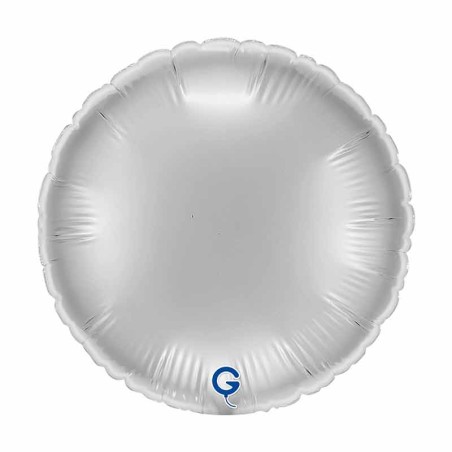 Palloncino in Foil 9" Tondo Argento "Silver" Tondi Medi 9"