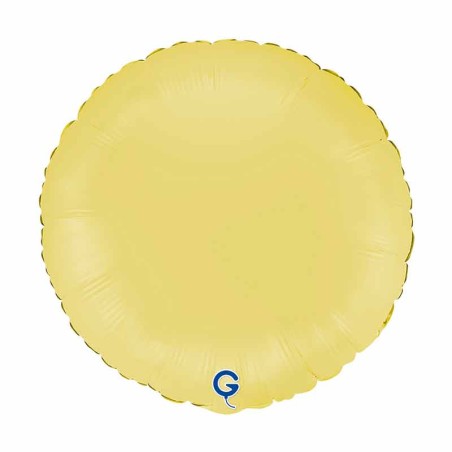Palloncino in Foil 18" Tondo Giallo Opaco "Matte Yellow" Tondi Regular 18"
