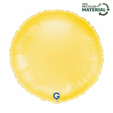 Palloncino in Foil 18" Tondo Giallo Banana Satinato Tondi Regular 18"