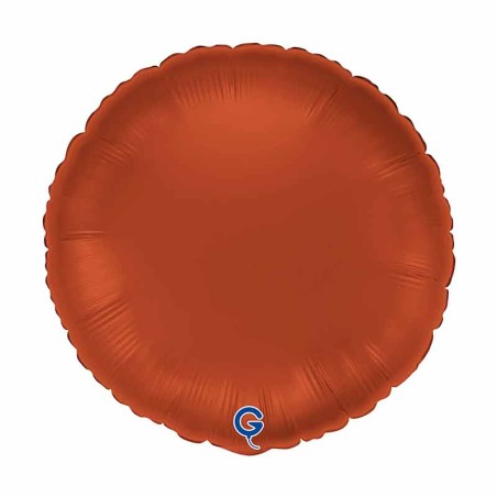 Palloncino in Foil 18" Tondo Satinato Rosso Mattone "Brick Red" Tondi Regular 18"