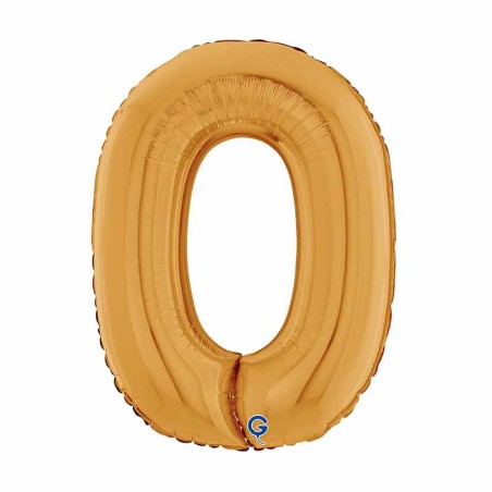 Palloncino in Foil 7" Numero 0 Oro "Gold" Numeri 7" Oro "Gold"