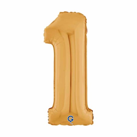 Palloncino in Foil 7" Numero 1 Oro "Gold" Numeri 7" Oro "Gold"