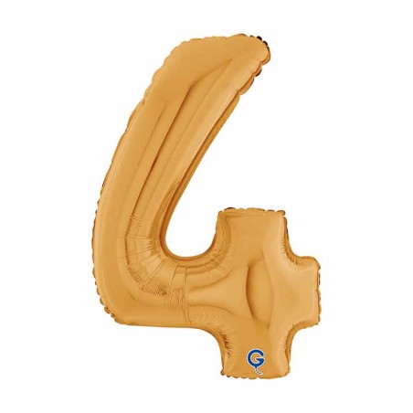 Palloncino in Foil 7" Numero 4 Oro "Gold" Numeri 7" Oro "Gold"