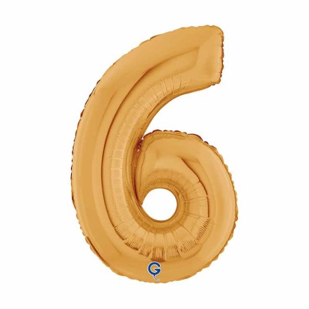 Palloncino in Foil 7" Numero 6 Oro "Gold" Numeri 7" Oro "Gold"