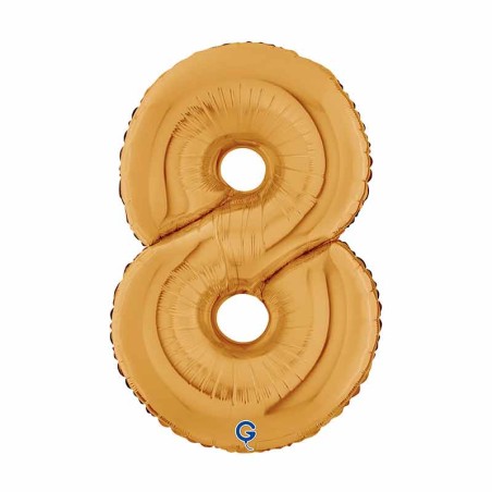 Palloncino in Foil 7" Numero 8 Oro "Gold" Numeri 7" Oro "Gold"