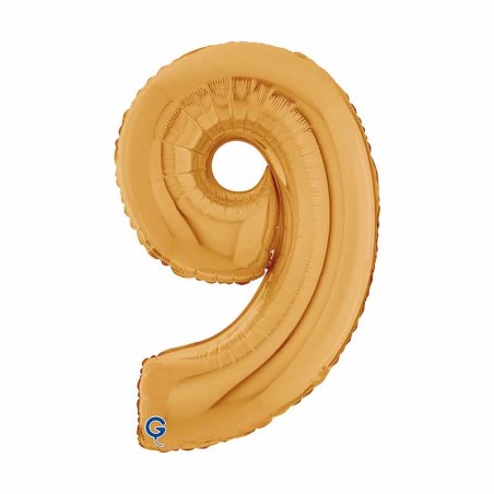 Palloncino in Foil 7" Numero 9 Oro "Gold" Numeri 7" Oro "Gold"