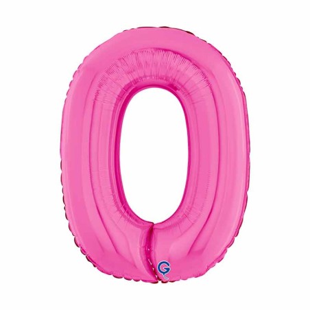 Palloncino in Foil 7" Numero 0 Fucsia "Hot Pink" Numeri 7" Fucsia "Hot Pink"