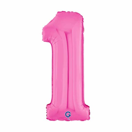Palloncino in Foil 7" Numero 1 Fucsia "Hot Pink" Numeri 7" Fucsia "Hot Pink"