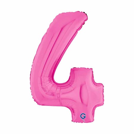 Palloncino in Foil 7" Numero 4 Fucsia "Hot Pink" Numeri 7" Fucsia "Hot Pink"