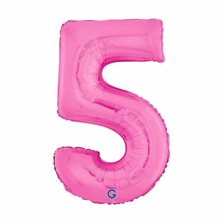 Palloncino in Foil 7" Numero 5 Fucsia "Hot Pink" Numeri 7" Fucsia "Hot Pink"