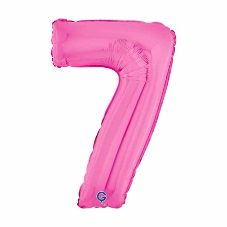 Palloncino in Foil 7" Numero 7 Fucsia "Hot Pink" Numeri 7" Fucsia "Hot Pink"