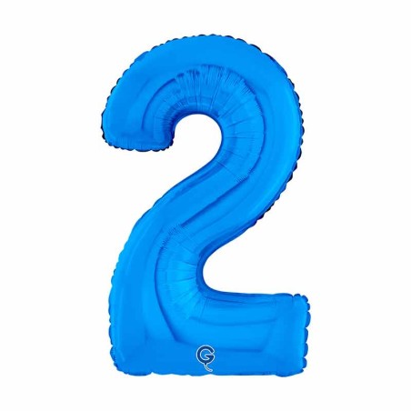Palloncino in Foil 7" Numero 2 Blu "Blue" Numeri 7" Blu "Blue Royal"
