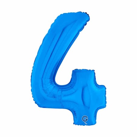 Palloncino in Foil 7" Numero 4 Blu "Blue" Numeri 7" Blu "Blue Royal"