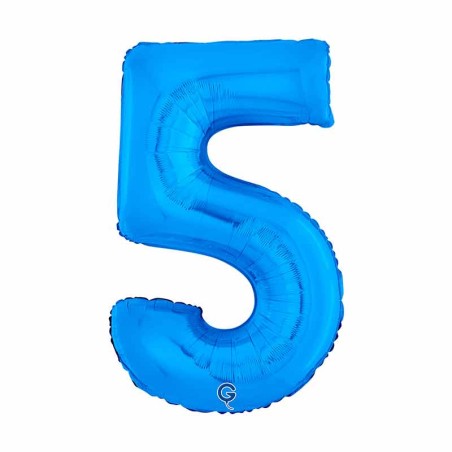 Palloncino in Foil 7" Numero 5 Blu "Blue" Numeri 7" Blu "Blue Royal"