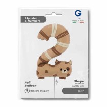 Palloncino in Foil 35" Numero 2 sagomato Gatto "The Puppyloons" Numeri Animati