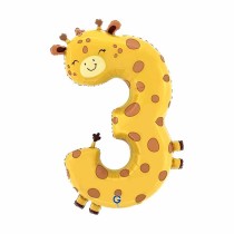 Palloncino in Foil 36" Numero 3 sagomato Giraffa "The Puppyloons" Numeri Animati