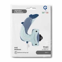 Palloncino in Foil 34" Numero 4 sagomato Squalo "The Puppyloons" Numeri Animati
