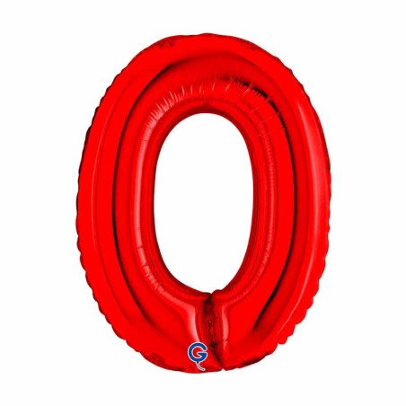 Palloncino in Foil 14" Numero 0 Rosso "Red" Numeri 14" Rosso "Red"