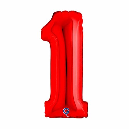 Palloncino in Foil 14" Numero 1 Rosso "Red" Numeri 14" Rosso "Red"