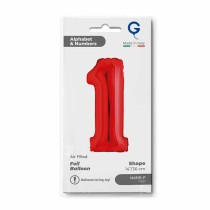 Palloncino in Foil 14" Numero 1 Rosso "Red" Numeri 14" Rosso "Red"