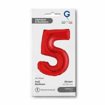 Palloncino in Foil 14" Numero 5 Rosso "Red" Numeri 14" Rosso "Red"