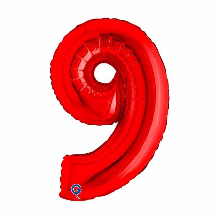 Palloncino in Foil 14" Numero 9 Rosso "Red" Numeri 14" Rosso "Red"