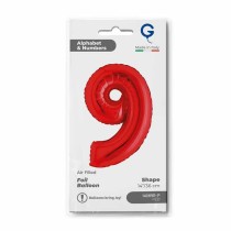 Palloncino in Foil 14" Numero 9 Rosso "Red" Numeri 14" Rosso "Red"