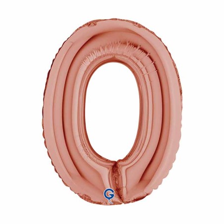 Palloncino in Foil 14" Numero 0 Rose Gold Numeri 14" Rose Gold