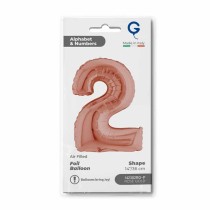 Palloncino in Foil 14" Numero 2 Rose Gold Numeri 14" Rose Gold