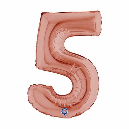 Palloncino in Foil 14" Numero 5 Rose Gold Numeri 14" Rose Gold