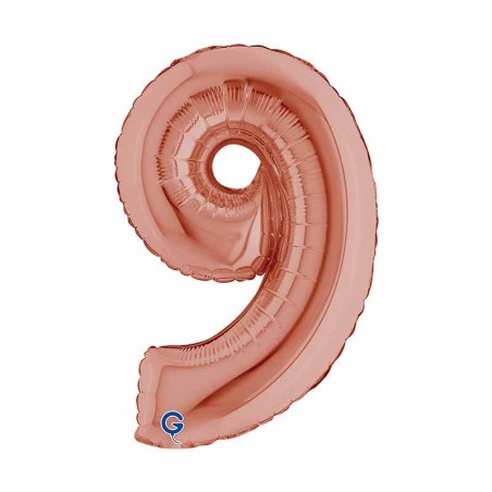 Palloncino in Foil 14" Numero 9 Rose Gold Numeri 14" Rose Gold