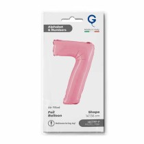 Palloncino in Foil 14" Numero 7 Rosa "Pink" Numeri 14" Rosa "Pastel Pink"