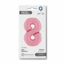 Palloncino in Foil 14" Numero 8 Rosa "Pink" Numeri 14" Rosa "Pastel Pink"