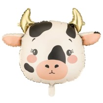 Palloncino in Foil 29" Super Shape Mucca con Corna Oro "Cow" Fattoria