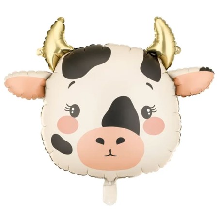 Palloncino in Foil 29" Super Shape Mucca con Corna Oro "Cow" Fattoria