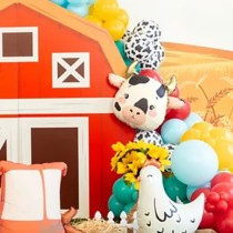 Palloncino in Foil 29" Super Shape Mucca con Corna Oro "Cow" Fattoria