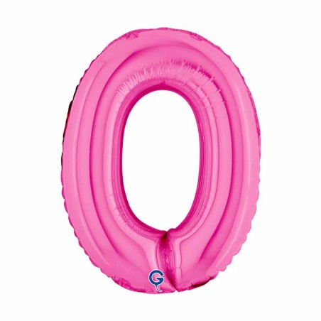 Palloncino in Foil 14" Numero 0 Fucsia "Hot Pink" Numeri 14" Fucsia "Hot Pink"