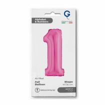 Palloncino in Foil 14" Numero 1 Fucsia "Hot Pink" Numeri 14" Fucsia "Hot Pink"