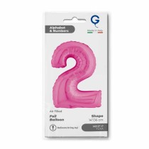 Palloncino in Foil 14" Numero 2 Fucsia "Hot Pink" Numeri 14" Fucsia "Hot Pink"