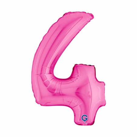Palloncino in Foil 14" Numero 4 Fucsia "Hot Pink" Numeri 14" Fucsia "Hot Pink"