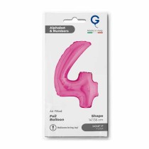 Palloncino in Foil 14" Numero 4 Fucsia "Hot Pink" Numeri 14" Fucsia "Hot Pink"