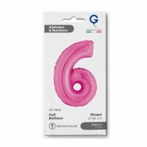 Palloncino in Foil 14" Numero 6 Fucsia "Hot Pink" Numeri 14" Fucsia "Hot Pink"