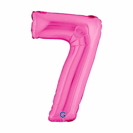 Palloncino in Foil 14" Numero 7 Fucsia "Hot Pink" Numeri 14" Fucsia "Hot Pink"
