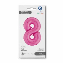 Palloncino in Foil 14" Numero 8 Fucsia "Hot Pink" Numeri 14" Fucsia "Hot Pink"